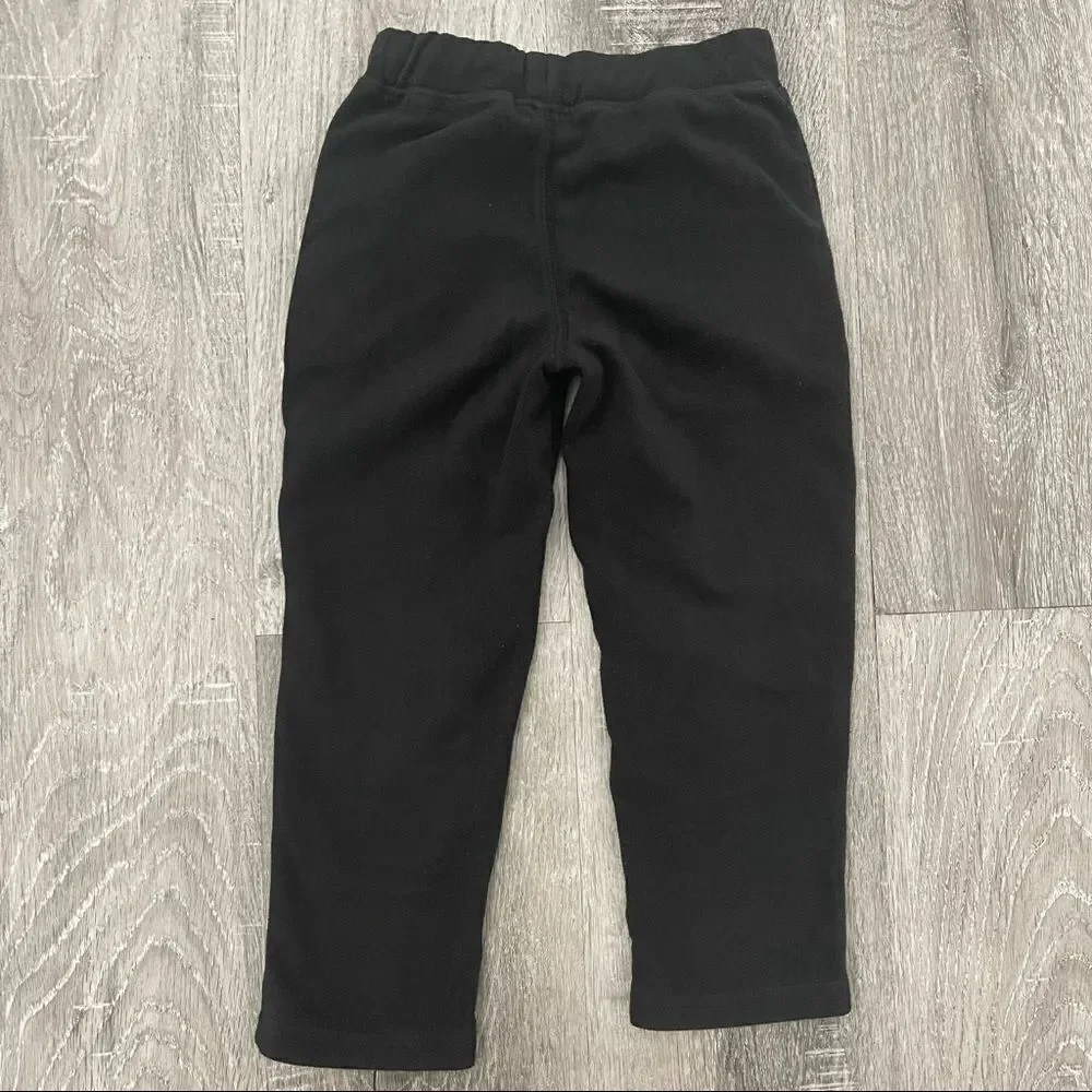 Carter’s Kid’s Black Pull On Drawstring Fleece Straight Leg Sweatpants Size 4
